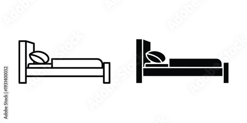 Bed Pillow Icon Sleep Rest Commercial Use
