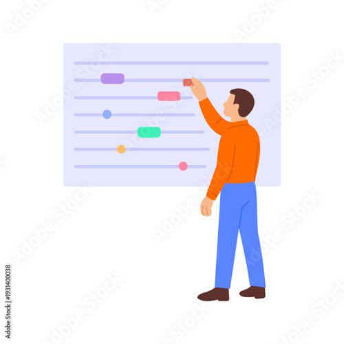 Litigation Timelines, tracking important legal case milestones, Flat vector character illustration