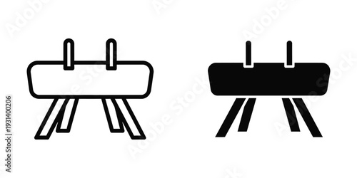 Gymnastics Pommel Horse Icon Silhouette Sports Equipment Commercial