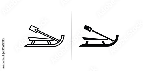 Sled Icon Winter Sport Vector Graphic Commercial