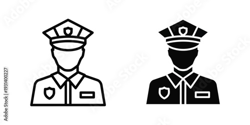 Officer Uniform Icon Security Emblem Symbol Commercial