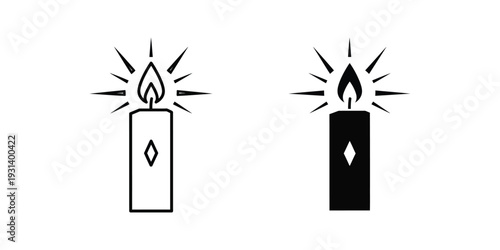 Candle Flame Light Symbol Commercial Icon