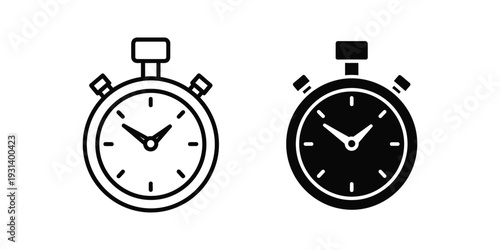 Stopwatch Icons Time Management Speed Vector Graphics