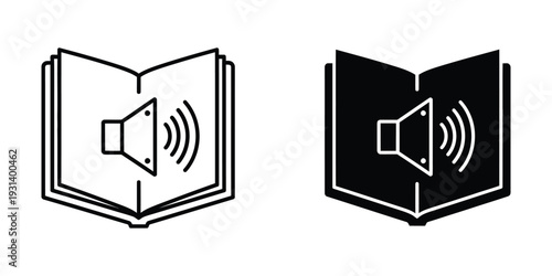 Audiobook Icon Sound Book Symbol Commercial