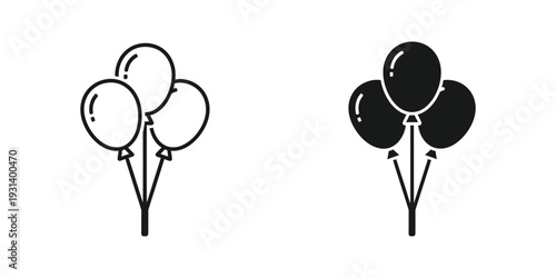 Balloons Icon Celebration Vector Graphic Design