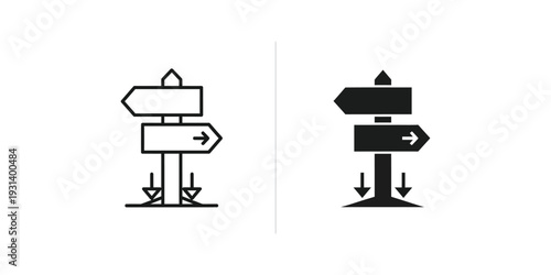 Decision Point Signpost Crossroads Navigation Guidance