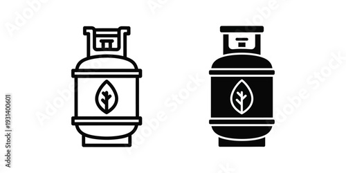 Gas Cylinder Leaf Symbol Renewable Energy Resource
