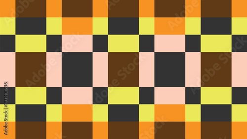 Pixel Art Checkered Geometric Grid Pattern Background