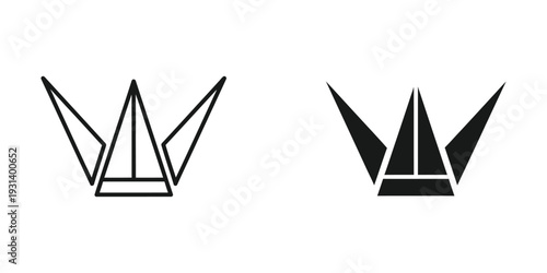 Origami Crane Icon Design Symbol Commercial