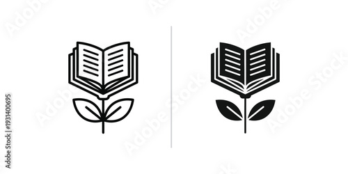 Book Flower Growth Knowledge Symbol Commercial Use