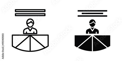 Receptionist Desk Service Counter Icon Digital