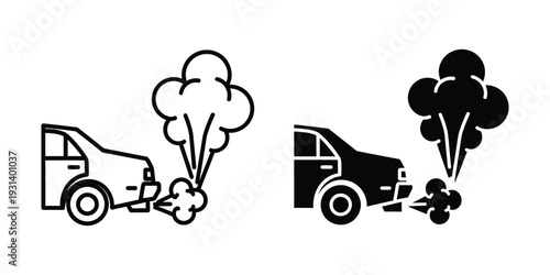 Car Exhaust Emissions Icon Vector