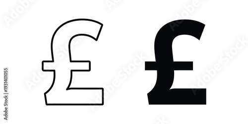 Pound Symbol Outline Filled Financial Currency Symbol