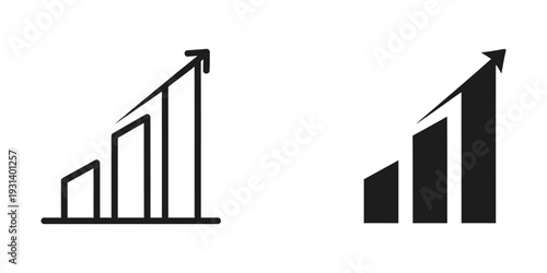 Growth Chart Arrow Upward Trend Commercial Icon