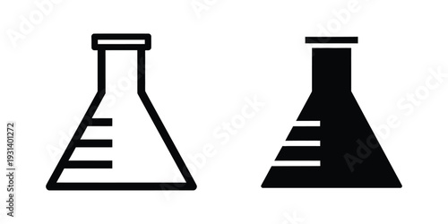 Laboratory Flask Icons Science Research Vector