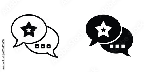 Speech Bubble Star Rating Feedback Communication