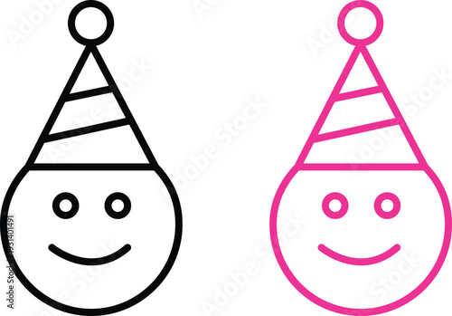 Cute emoji in a party hat vector illustration for celebrations and joyous occasions