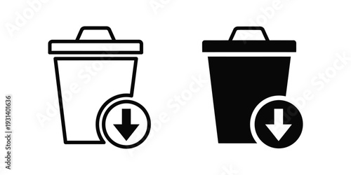 Trash Can Download Icon Interface Button