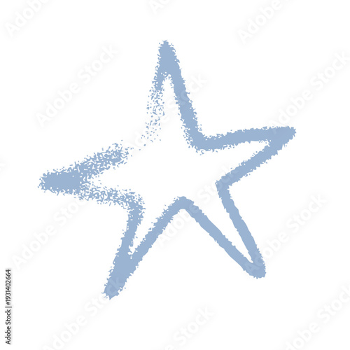 Fotografie Blue graffiti style star symbol with rough spray texture and hand drawn effect