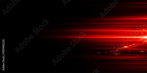 Red abstract light glowing with fiery sunset colors in the sky