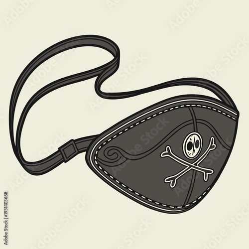 Pirate Eyepatch with Skull and Crossbones Design.