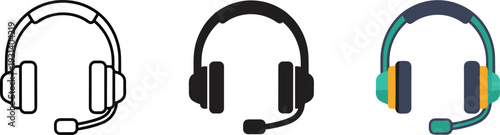 Wireless headphones set isolated on white background modern design