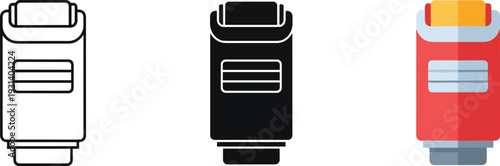 Three USB flash drives isolated on white background vector illustration