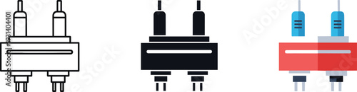Network routers connected cables data transfer technology setup isolated