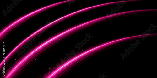 A glowing abstract purple background features flowing pink and blue light waves with bright energy lines in a motion pattern creating a textured wallpaper design on a black backdrop