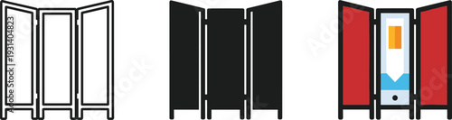 Modern room dividers black grey red minimalist home office decor partitions