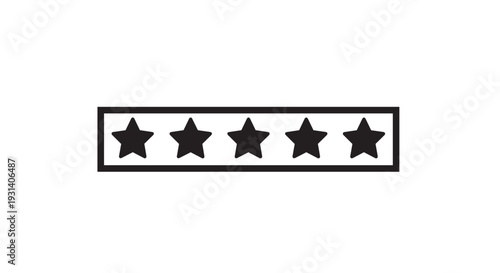 Five star rating symbol for excellent quality and high performance