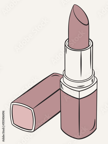 Pink Lipstick Tube with Cap Off.