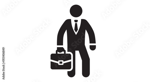 Businessman walking with briefcase in hand confidently