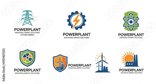 Collection of Power Plant Logos and Symbols.