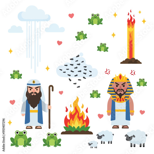 The ten plagues of egypt: biblical story elements.