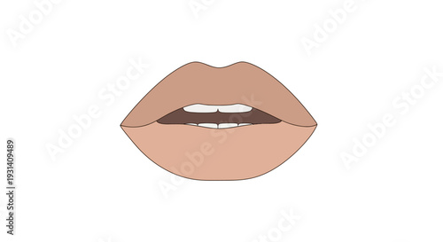 Woman Lips Smiling Face.