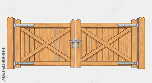 Wooden Gate With Latch.