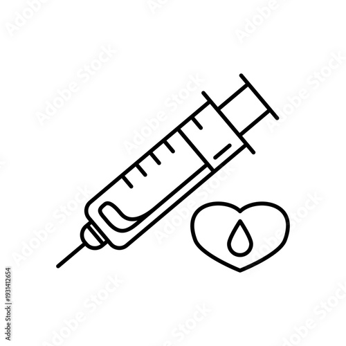 採血注射をモチーフにしたアイコン