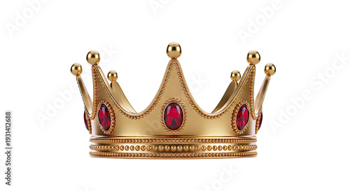 Golden Crown with Red Gemstones