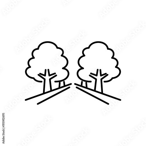 並木道をモチーフにしたアイコン