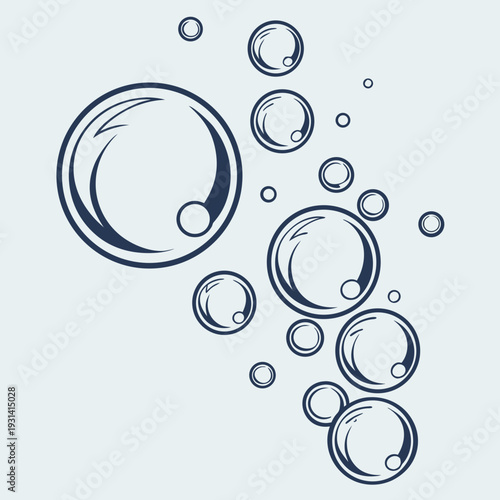Bubbles Floating in Water or Air.