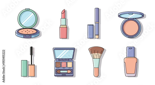 Assorted Makeup Products Display.