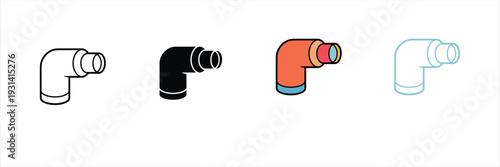 Plumbing Pipe Elbow Joint Icon for Home Repair and Construction. Vector Illustration.