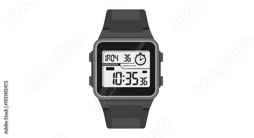 Black Digital Watch Front.