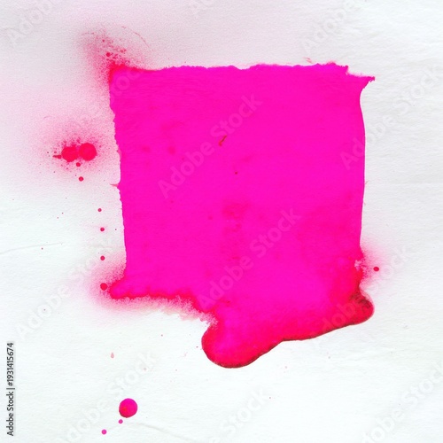 Neon pink highlighter ink bleeding, bright vibrant color soaking into rough paper, pop texture