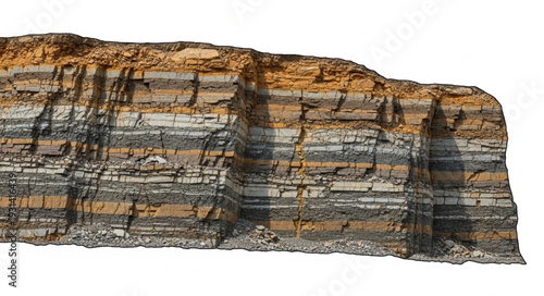 Layered Rock Formation Geological Structure.