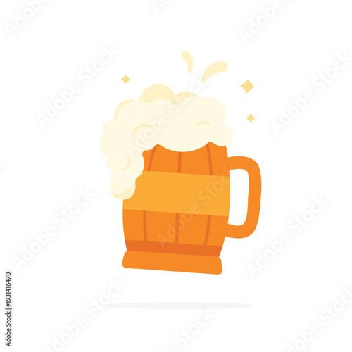 Minimlalist Flat foamy beer mug for St Patrick’s Day