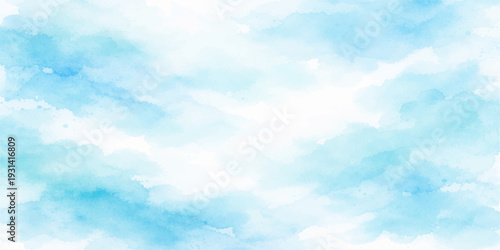 Sky Whispers: Delicate brushstrokes of watercolor create a serene sky, where soft blues blend seamlessly, evoking a sense of calm and boundless space. 