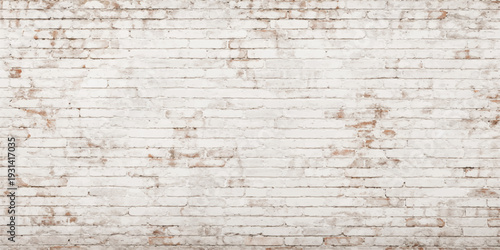 White painted old brick Wall panoramic background (2)