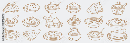 Delicious food icons for culinary designs and presentations